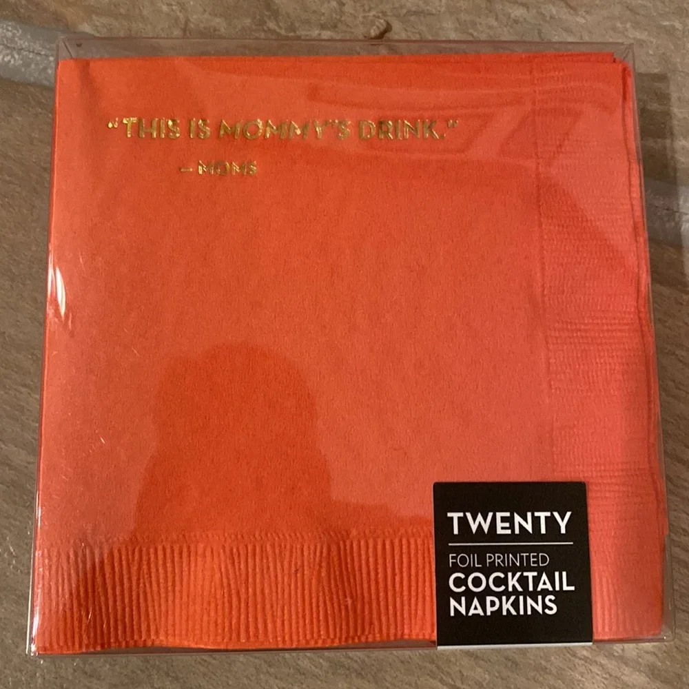 NEW 20 cocktail napkins. Foil printed with Words of “This Is Mommy’s Drink”